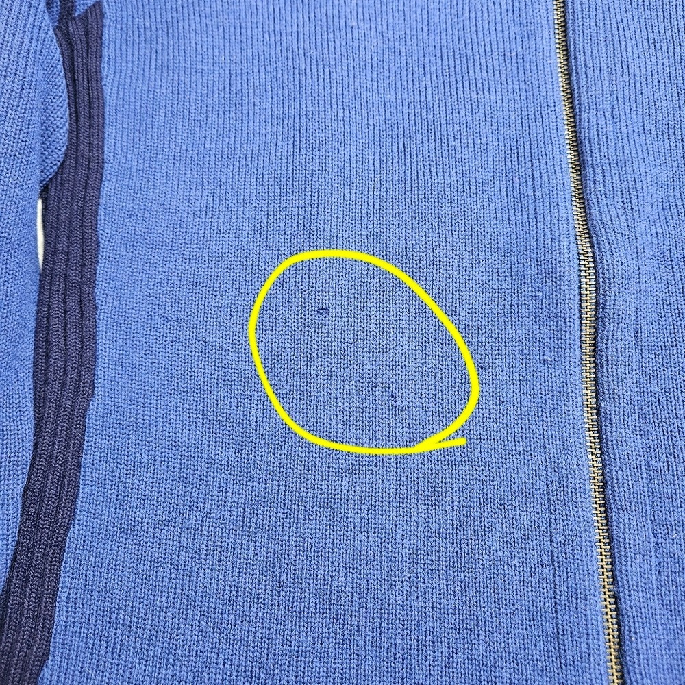 Limited‎ America Womens 100% Merino Wool Full Zip Sweater Cardigan Cozy Blue L - Picture 8 of 10